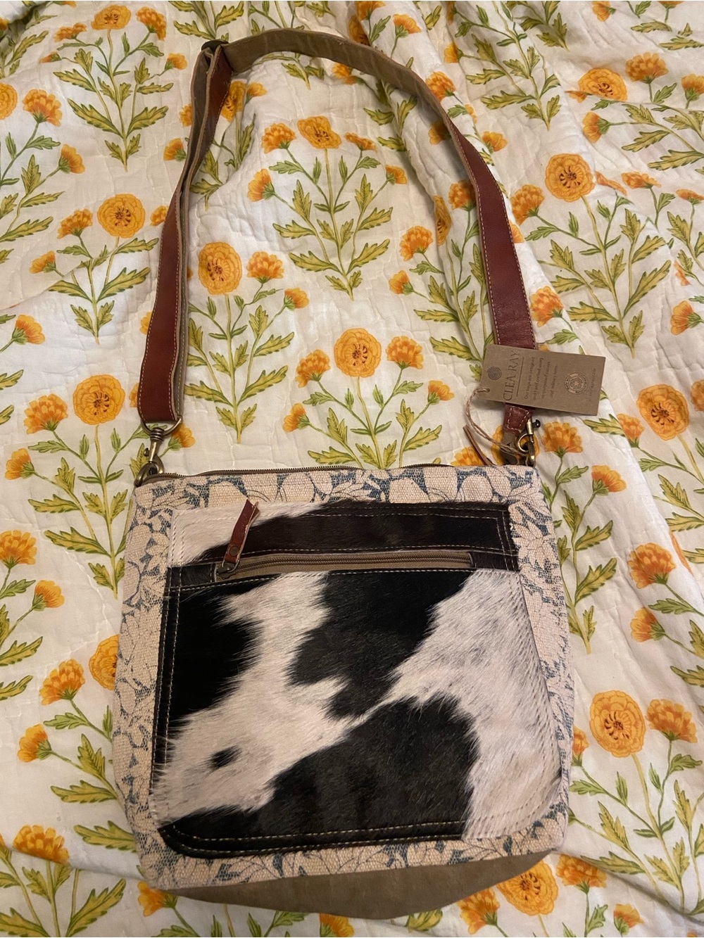 Clea Ray New with Tags Cow hide Crossbody bag